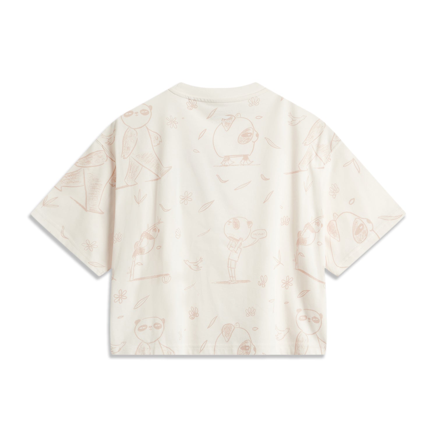 (WMNS) Li-Ning Panda Graphic Oversized T-shirt 'Beige' AHSUC06-1