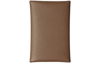 HERMES Calvi Calfskin Card Holder Women's Camel