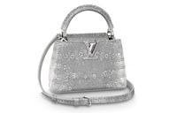 LOUIS VUITTON Capucines Lizard Skin Shoulder Bag Crossbody Bag Handbag Mini Women's Silver