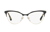 PRADA Plastic Metal Irregular Shape Eyeglass Frames Women's Black