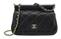 CHANEL Grained Calfskin Crossbody Bag Shoulder Bag Women's Black