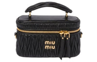 MIU MIU Matelassé Sheepskin Handbag, Shoulder Bag Women's Black