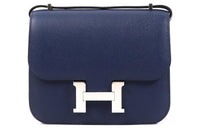 HERMES Constance Epsom Leather Shoulder Bag Crossbody Bag Mini Women's 73 Bleu Saphir Sapphire Blue