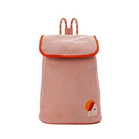 HERMES Canvas Backpack Women's Orange & Raspberry Red
