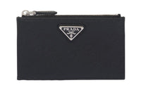 PRADA Saffiano Leather Card Holder Regular Women's Black