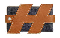 HERMES Pigskin With Epsom Calfskin Card Holder Women's Amethyst/Indigo Blue