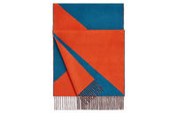 HERMES Knit Scarves Unisex Blue/Vermilion