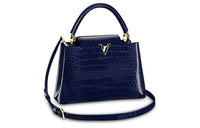 LOUIS VUITTON Capucines Polished Crocodile Leather Capy Sine Women's Sapphire Blue