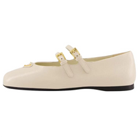 PRADA Flat Mary Jane Shoes Women's Beige