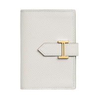 HERMES Bearn Epsom Calfskin Card Holder Women's Milkshake White