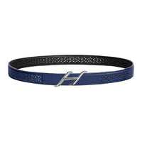 HERMES Calfskin Leather Belts Women's Blue Width 2.4CM