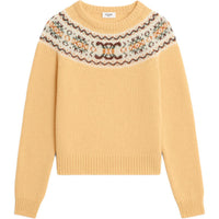 CELINE Crew Neck Sweater In Triomphe Fair Isle Wool
