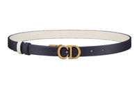DIOR Letter Label Leather Belts Women's Blue Width: 2CM