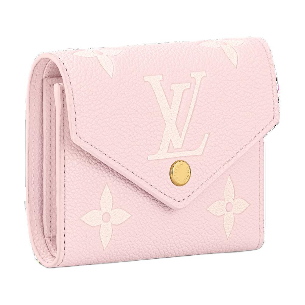 LOUIS VUITTON Cow Leather Wallet Women's Rose White Quartz
