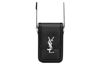 SAINT LAURENT SOLFERINO Smooth Leather Crossbody Bag Shoulder Bag Mini Men's Black