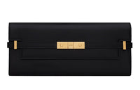 SAINT LAURENT Leather Clutch Women's Black