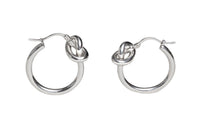 CELINE Knot Small Hoops In Brass With Rhodium Finish