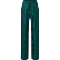 LOUIS VUITTON Monogram Flocked Silk Drawstring Pants