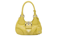PRADA Moon Series Leather Shoulder Bag Crossbody Bag Handbag Women's Yellow Green