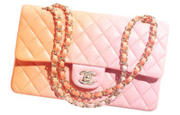 CHANEL Classic Flap CF Gradient Lambskin Crossbody Bag Shoulder Bag Women's Pink/Orange