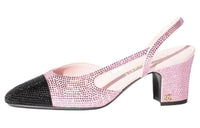 CHANEL Chunky Heel High Heels 6.5cm Women's Pink