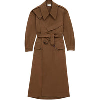 SAINT LAURENT Double-Breasted Belted Coat