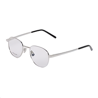 SAINT LAURENT Oval Eyeglass Frames Men Silver