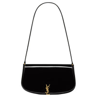 SAINT LAURENT Patent Leather Handbag Shoulder Bag Mini Women's Black