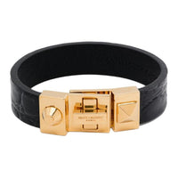 SAINT LAURENT Pre Owned Twist lock Leather Bracelet