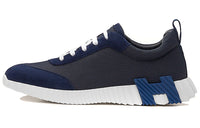 HERMES Bouncing Low-Top Casual Shoes Men's Marine Blue