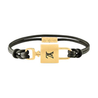 LOUIS VUITTON Leather Bracelets Unisex Black