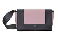 CELINE Cow Leather Shoulder Bag, Crossbody Bag Medium Size Women's Multicolor Pink