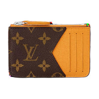 LOUIS VUITTON Romy Coated Canvas Coin Purses Card Holders Men's Sai Feng Yellow