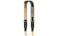 DIOR Embroidery With Cow Leather Shoulder Strap Bag Strap Women's Black