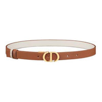 DIOR Double Sided Design Calfskin Leather Belts Women's Brown Width 2CM