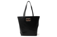 CELINE Genuine Leather Tote Bag Shopping Bag Handbag Women's Black