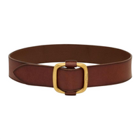 SAINT LAURENT Solid Color Design Calfskin Leather Belts Unisex Brown 4.5cm