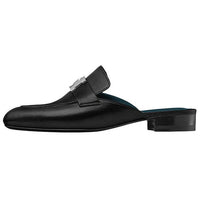 HERMES Trocadero Wrap-toe Slippers Women's Black