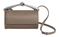 HERMES Swift Leather Shoulder Bag Women's 18 Etoupe Elephant Gray