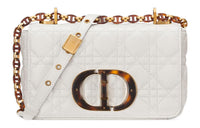 DIOR Caro Calfskin Crossbody Bag Shoulder Bag Women's White