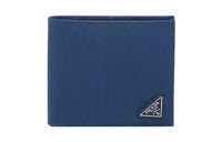PRADA Saffiano Saffiano Leather Wallet Men's Dark Purple Blue