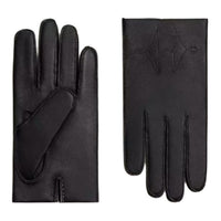 HERMES Silk Gloves Men's Black/Brown