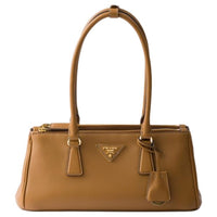 PRADA Calfskin Handbag, Shoulder Bag Medium Size Women's Caramel