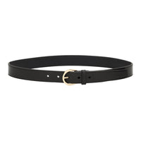 SAINT LAURENT Vegetable Tanned Leather Belts Unisex Black Width 3CM