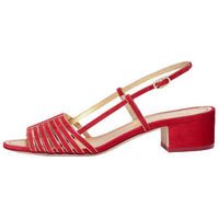 CHANEL Strap Sandals Women's Gold Red
