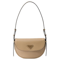 PRADA Arque Calfskin Shoulder Bag Women's Sand
