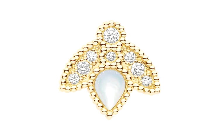 DIOR 18K Gold, Diamond, Mother Of Pearl Earrings Women's Gold
