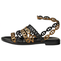 HERMES Strap Sandals Women's Black