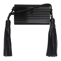 SAINT LAURENT Ribbed Calfskin Shoulder Bag Crossbody Bag Regular Women's Black