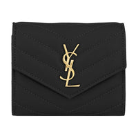 SAINT LAURENT Lambskin Card Holder Women's Black